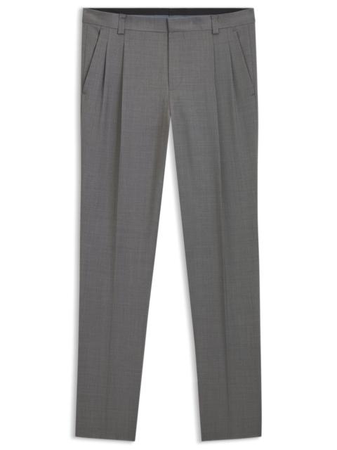HUGO EXTRA-SLIM-FIT TROUSERS IN VIRGIN-WOOL DOBBY