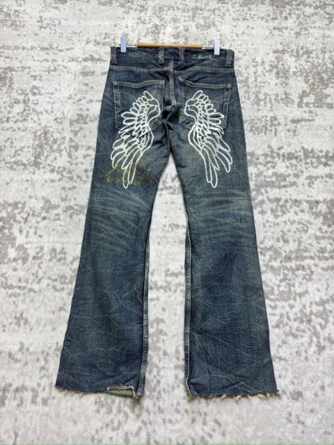 Hysteric Glamour Rare Flare Jack Serika Low Rise Denim Angel Wing Back Print