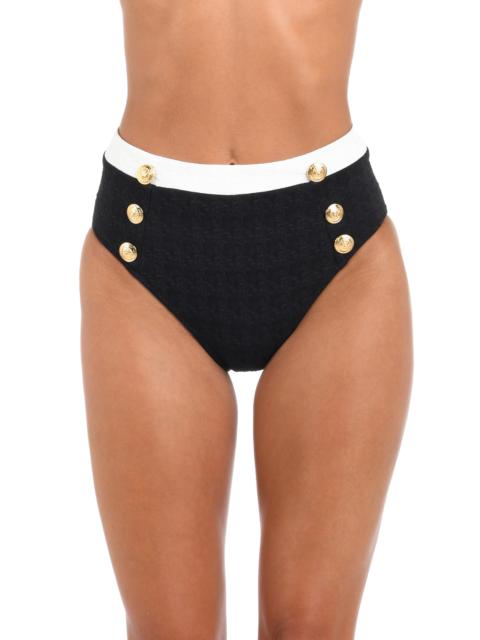 L'AGENCE L'AGENCE Vanessa Colorblock High Waist Bikini Bottoms in Black at Nordstrom