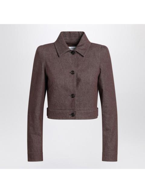 Max Mara Cropped Brown Denim-Effect Jacket Women