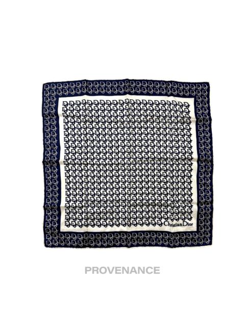 Dior Christian Dior Trotter Monogram Silk Scarf - Navy White