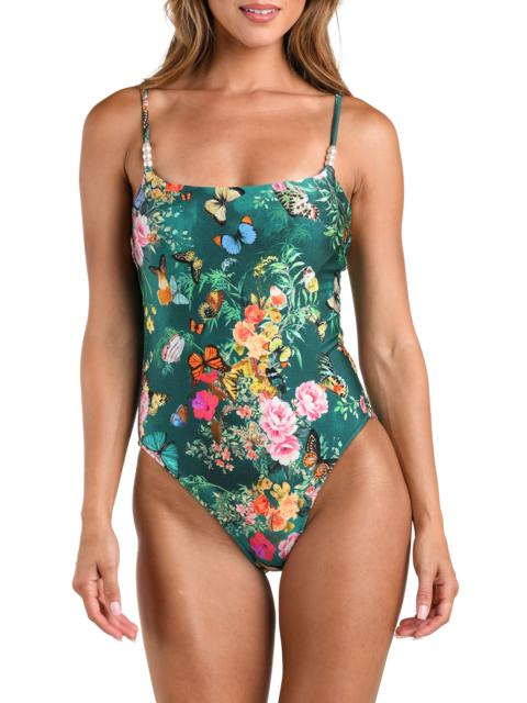 L'AGENCE L'AGENCE Remi Print One-Piece Swimsuit in Green Multi at Nordstrom