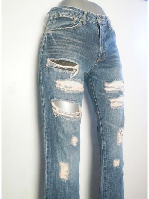 Other Designers Rare - Japanese Brand Ripped & Patched Flare Jeans