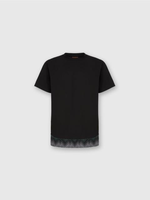 Missoni Missoni Short Sleeve T-shirt With Irregular Zigzag Insert in Black at Nordstrom