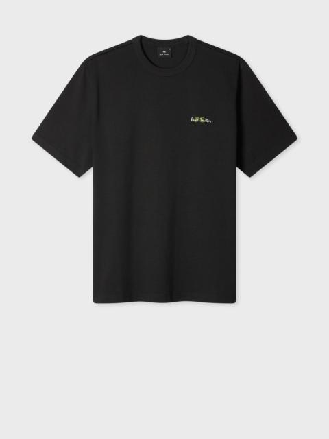 Paul Smith Oversized Black Logo Embroidery Cotton T-Shirt