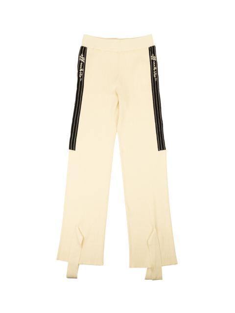 Off-White Cream Stripe Rib Knit Pants "Beige"