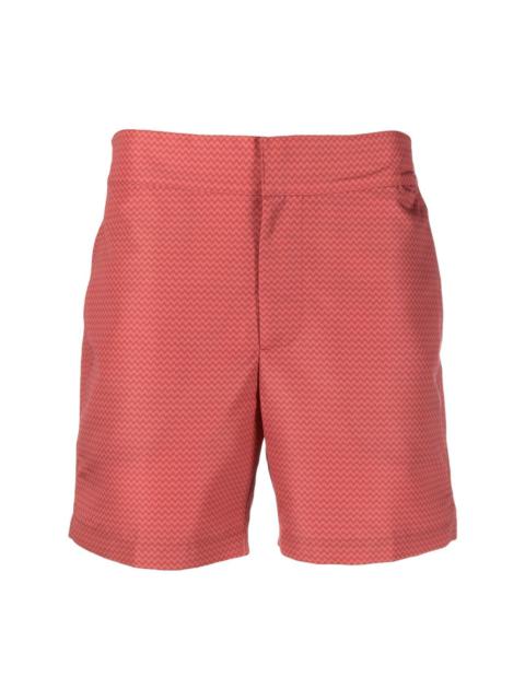 zig-zag print swim shorts