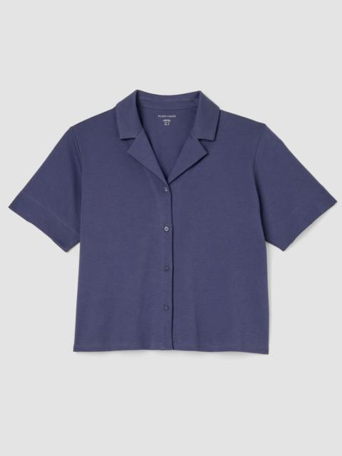 EILEEN FISHER Organic Cotton Interlock Notch Collar Sleep Shirt