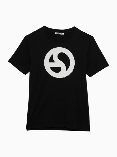 Acne Studios Black Cotton T-Shirt With Logo Men