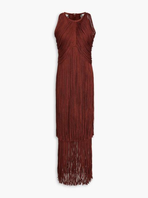 Other Designers Fringed bandage gown