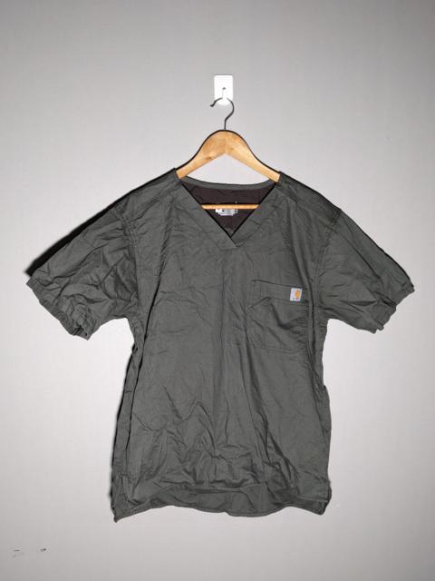 Carhartt Scrub Shirt Top Army Green Size M