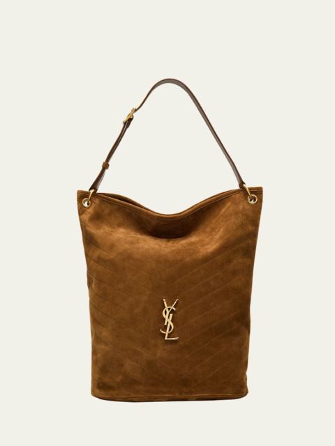 SAINT LAURENT Niki YSL Bucket Bag in Quilted Suede