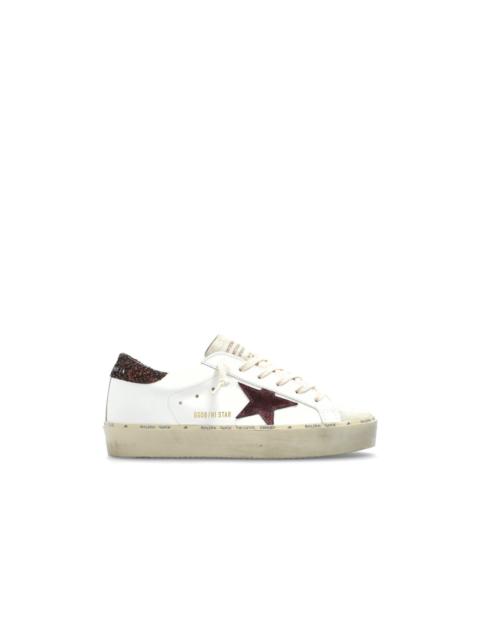 Golden Goose GOLDEN GOOSE Hi Star Women's White/Bordeaux Glitter Sneakers