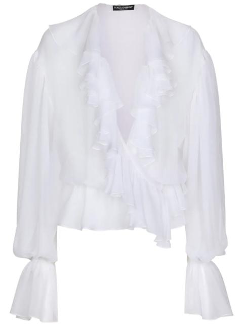 Dolce & Gabbana Ruffled Crop Blouse