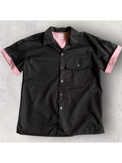 Alexander McQueen Pink/Blk Open Collar Bowling Shirt