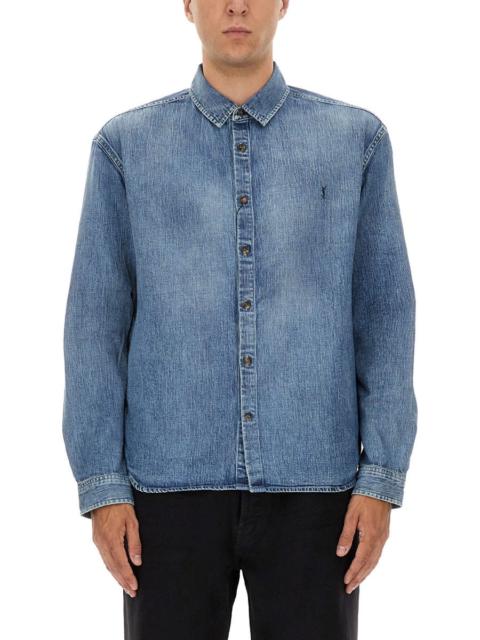 SAINT LAURENT Saint Laurent Men Denim "Cassandre" Shirt
