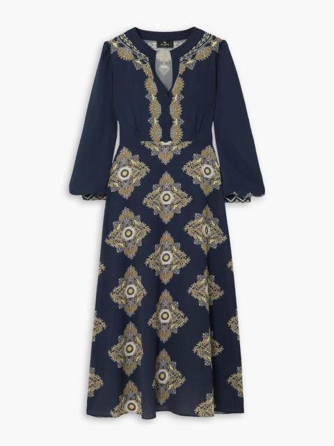Etro Printed crepe de chine midi dress