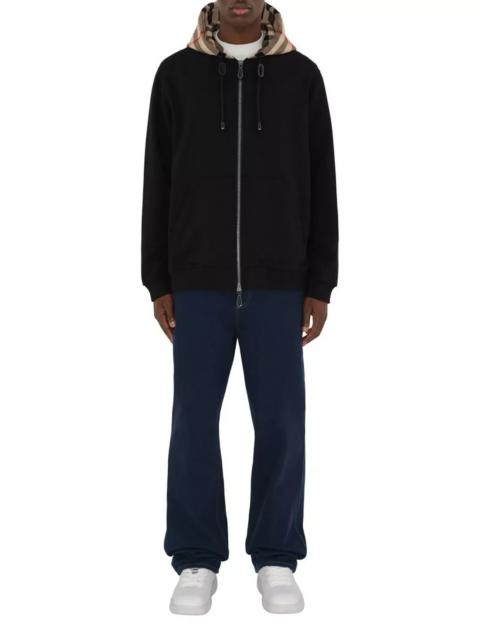 Burberry Check Hood Cotton Zip Hoodie