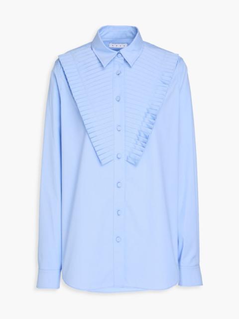 AREA Pintucked cotton-blend poplin shirt