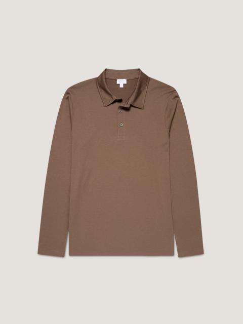 Sunspel Long Sleeve Classic Jersey Polo Shirt