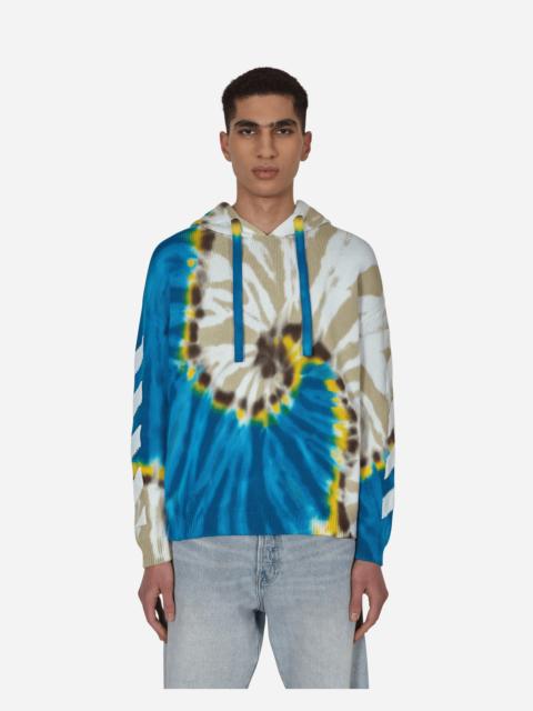 Off-White Diag Tie Dye Knit Hoodie Blue