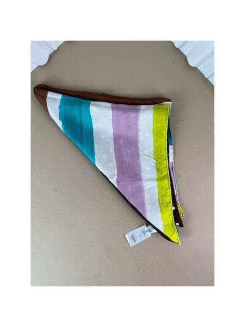 Christian Dior Womens Silk Scarf 55cm x 55cm Polka Dot & Stripe Design Multicolo