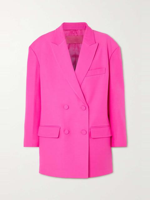 Valentino Oversized double-breasted wool and silk-blend crepe blazer