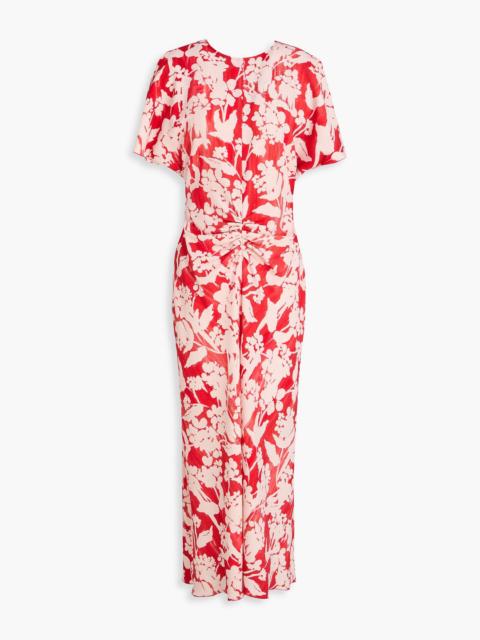 Victoria Beckham Floral-print cady midi dress