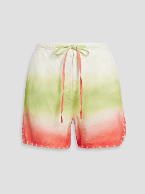 The Elder Statesman Sulfur tie-dyed linen shorts