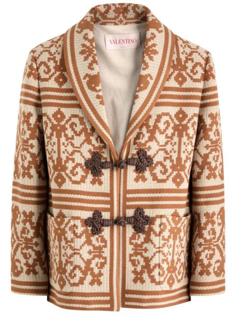Valentino Intarsia Woven Cardigan