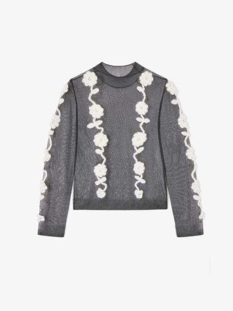 GANNI BLACK FLOWER CROCHET TURTLENCK