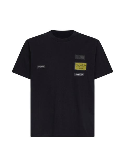 MM6 Maison Margiela Black cotton jersey label patch T-shirt