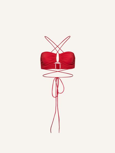 MAGDA BUTRYM Crisscross bandeau top in red