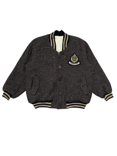Other Designers Japanese Brand - Vintage Zigzag Club Wool Bomber Jacket
