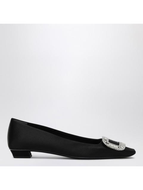 Roger Vivier Roger Vivier Belle Vivier Black Satin Ballerina Women