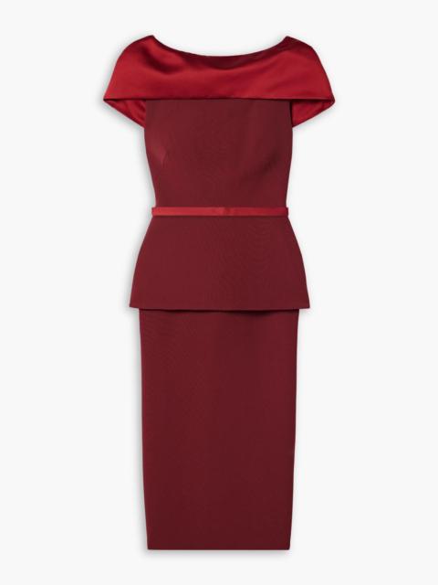 Safiyaa Rella satin-trimmed crepe midi dress