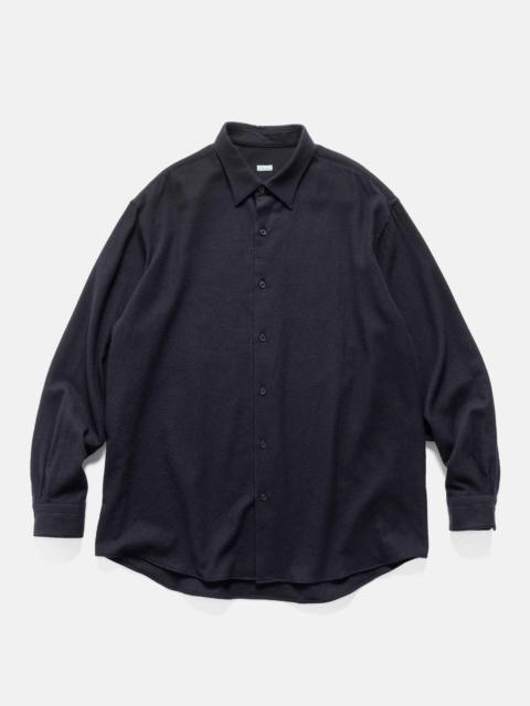 A.PRESSE Wool Regular Collar Shirt Navy