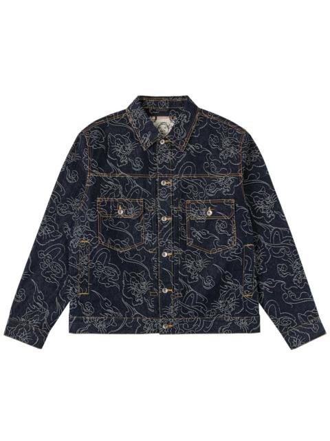 EVISU Allover Leopard Jacquard Denim Jacket