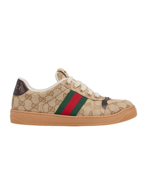 GUCCI GUCCI Screener $1060 Women's Sand GG Canvas Sneakers New & A
