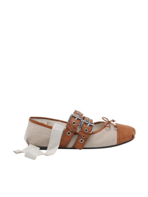 Miu Miu Miu Miu Women Canvas And Leather Ballets