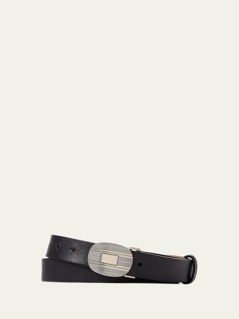 Ralph Lauren Men's Plaque-Buckle Leather Belt