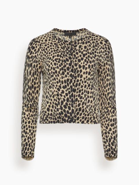 NILI LOTAN Keelah Cardigan in Taupe/Black Cheetah