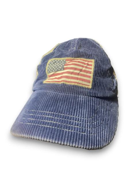 Polo Ralph Lauren Cap Corduroy USA Flag Trucker Hat Vintage