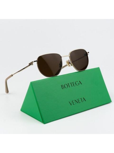 Bottega Veneta NEW Bottega Veneta BV1301S 002 Gold Brown Split Panthos Unisex Sunglasses