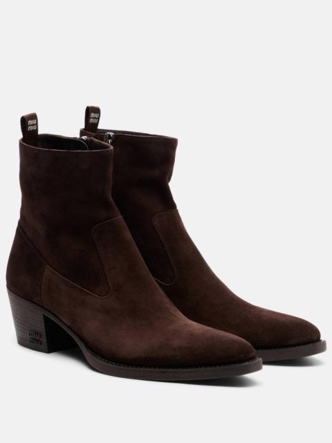 Miu Miu Suede ankle boots