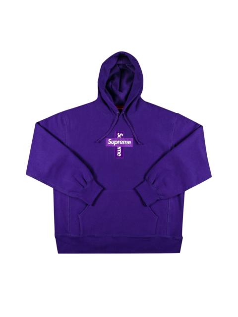 Supreme Supreme Cross Box Logo Hooded Sweatshirt 'Purple'