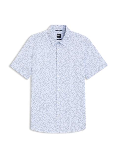 BOSS PRINTED SLIM-FIT SHIRT IN COTTON-BLEND JERSEY