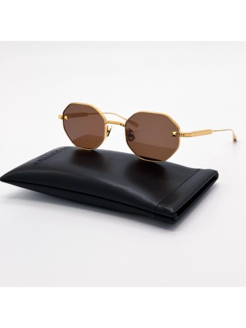 Valentino NEW VALENTINO SUNGLASSES VLS-122C GOLD/BROWN WOMEN VALENTINO