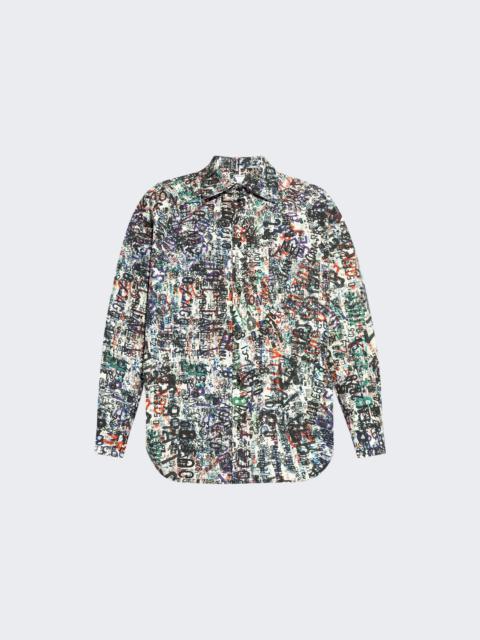 Bottega Veneta Cotton Wool Memory Print Shirt Chalk