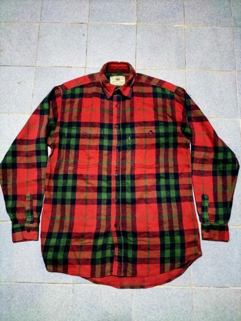 Levi's Vintage Levis Plaid Shirt Winter Double Pocket Black Lable